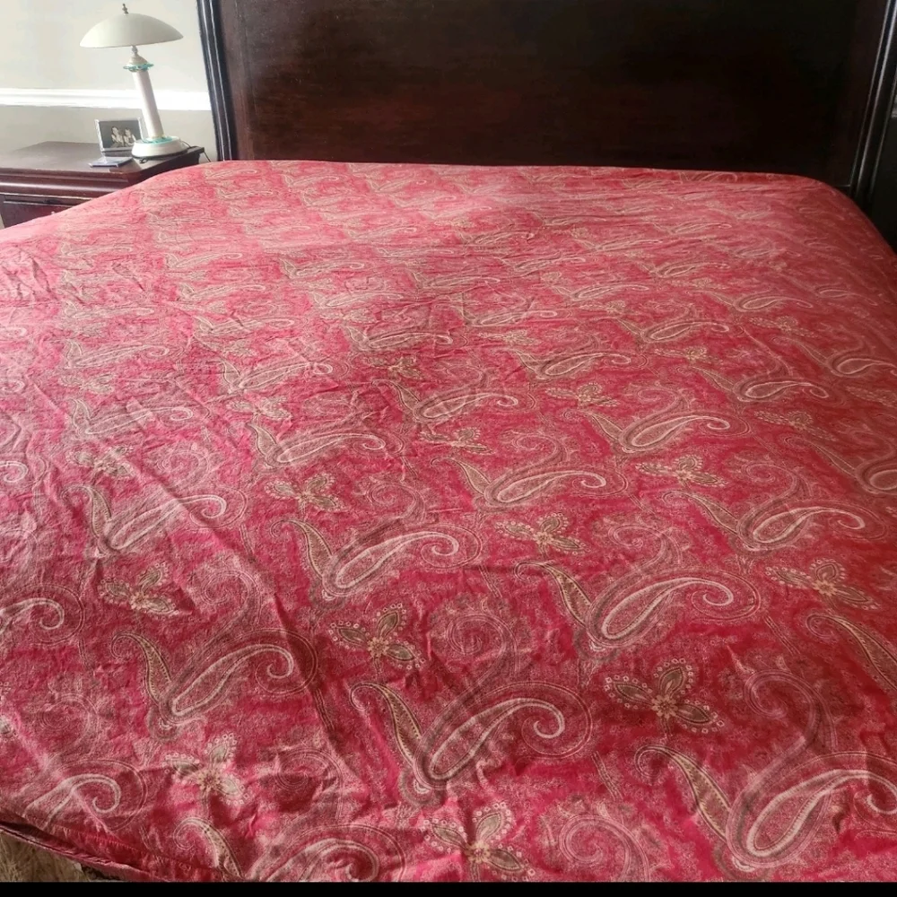 POTTERY BARN Alice Paisley Duvet Cover Full Queen Red Home Bedding 100 x 86